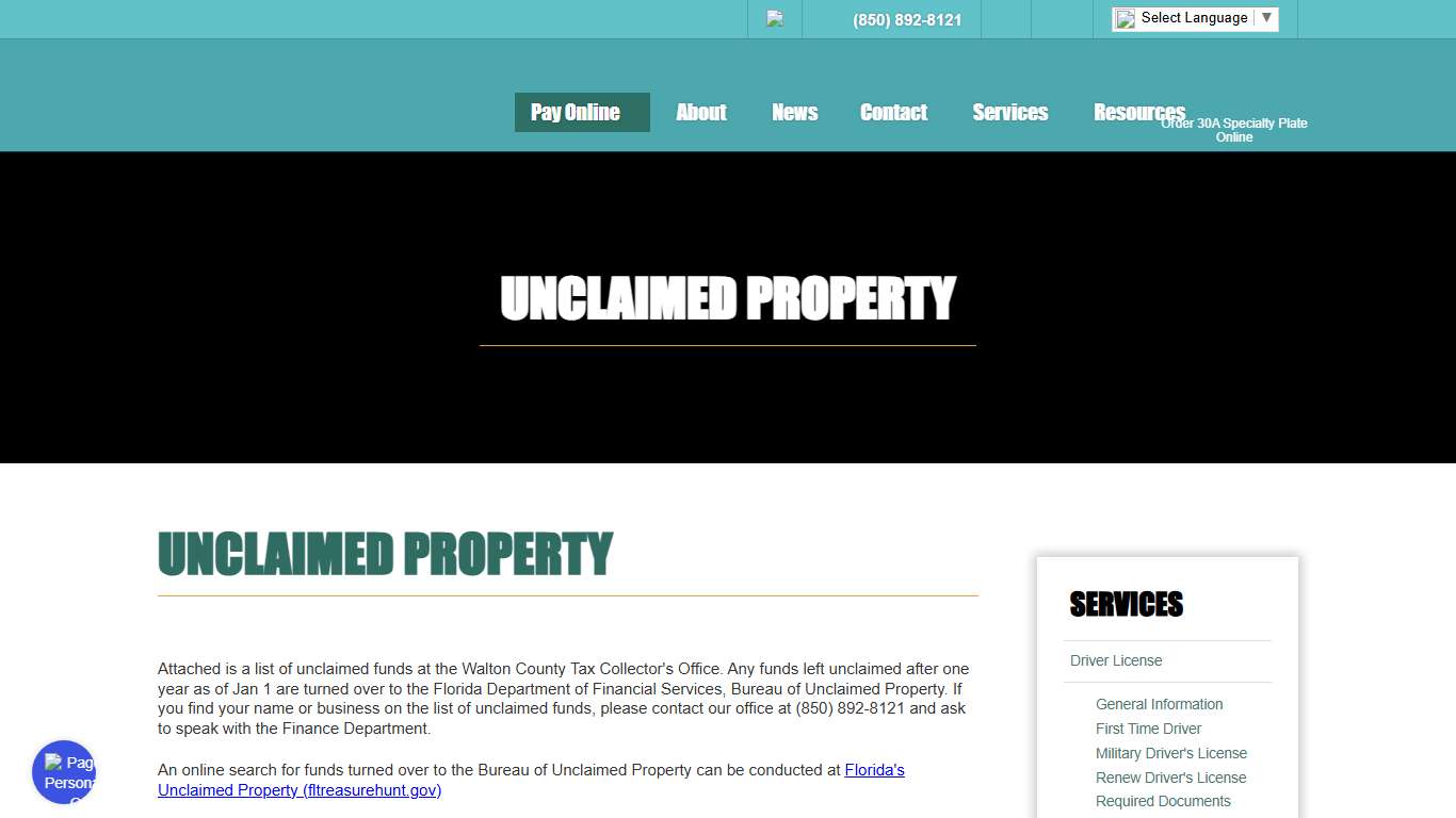 Walton County Tax Collector - Unclaimed Property